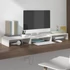 Kép 1/10 - Fehér tömör fenyőfa monitorállvány 80x24x10,5 cm