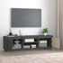 Kép 3/10 - Szürke tömör fenyőfa TV-szekrény 140 x 35 x 40 cm