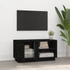 Kép 3/11 - Fekete tömör fenyőfa TV-szekrény 80 x 35 x 40,5 cm