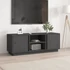 Kép 1/10 - Szürke tömör fenyőfa TV-szekrény 110 x 35 x 40,5 cm