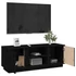 Kép 5/10 - Fekete tömör fenyőfa TV-szekrény 110x35x40,5 cm