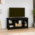 Kép 6/10 - Fekete tömör fenyőfa TV-szekrény 103 x 36,5 x 52 cm