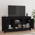 Kép 6/11 - Fekete tömör fenyőfa TV-szekrény 103 x 36,5 x 52 cm