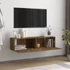 Kép 3/8 - Füstös tölgy színű szerelt fa fali TV-szekrény 120 x 30 x 30 cm
