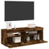Kép 1/11 - 2 db barna tölgyszínű TV-szekrény LED-ekkel 60 x 35 x 40 cm
