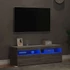 Kép 4/11 - 2 db szürke sonoma színű TV-szekrény LED-ekkel 60 x 35 x 40 cm
