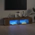 Kép 1/11 - Barna tölgyszínű TV-szekrény LED-világítással 135 x 39 x 30 cm