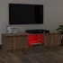 Kép 3/11 - Barna tölgyszínű TV-szekrény LED-lámpákkal 120x30x35,5 cm