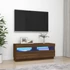 Kép 1/11 - Barna tölgyszínű TV-szekrény LED-világítással 100 x 35 x 40 cm