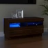 Kép 1/11 - Barna tölgyszínű TV-szekrény LED-világítással 80 x 35 x 40 cm