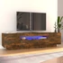 Kép 1/11 - Füstös tölgy színű TV-szekrény LED-világítással 160x35x40 cm