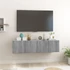 Kép 2/8 - 2 db füstös tölgy szerelt fa függő TV-szekrény 60 x 30 x 30 cm