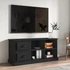 Kép 1/11 - Fekete szerelt fa TV-szekrény 102 x 35,5 x 47,5 cm