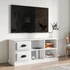 Kép 1/11 - Magasfényű fehér szerelt fa TV-szekrény 102 x 35,5 x 47,5 cm