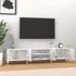 Kép 3/10 - Fehér szerelt fa TV-szekrény 180 x 31,5 x 40 cm