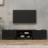 Kép 1/10 - Fekete szerelt fa TV-szekrény 180 x 31,5 x 40 cm