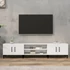 Kép 1/10 - Magasfényű fehér szerelt fa TV-szekrény 180 x 31,5 x 40 cm