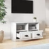 Kép 3/10 - Fehér szerelt fa TV-szekrény 80 x 35 x 50 cm