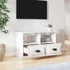 Kép 3/10 - Magasfényű fehér szerelt fa TV-szekrény 80 x 35 x 50 cm
