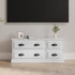 Kép 1/10 - Magasfényű fehér szerelt fa TV-szekrény 100 x 35,5 x 45 cm