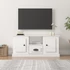 Kép 1/10 - Magasfényű fehér szerelt fa TV-szekrény 100 x 35,5 x 45 cm