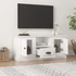 Kép 3/10 - Magasfényű fehér szerelt fa TV-szekrény 100 x 35,5 x 45 cm