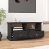 Kép 3/10 - Fekete szerelt fa TV-szekrény 93x35,5x45 cm