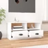 Kép 3/10 - Fehér magasfényű szerelt fa TV-szekrény 93x35,5x45 cm
