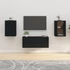 Kép 1/11 - 2 db fekete falra szerelhető TV-szekrény 40 x 34,5 x 60 cm
