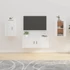 Kép 1/11 - 2 db magasfényű fehér fali TV-szekrény 40x34,5x60 cm