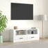 Kép 1/10 - Fehér magasfényű szerelt fa TV-szekrény 100x35x40 cm