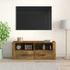 Kép 3/10 - Füstös tölgy színű szerelt fa TV-szekrény 100 x 35 x 40 cm