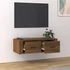 Kép 3/11 - Barna tölgyszínű szerelt fa függő TV-szekrény 80 x 36 x 25 cm