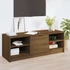 Kép 1/9 - Barna tölgyszínű szerelt fa TV-szekrény 102 x 35,5 x 36,5 cm