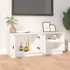 Kép 3/11 - Fehér tömör fenyőfa TV-szekrény 105x34x40 cm