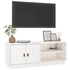Kép 4/11 - Fehér tömör fenyőfa TV-szekrény 105x34x40 cm