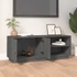 Kép 3/11 - Szürke tömör fenyőfa TV-szekrény 105x34x40 cm