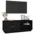 Kép 4/11 - Fekete tömör fenyőfa TV-szekrény 105 x 34 x 40 cm