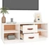 Kép 5/10 - Fehér tömör fenyőfa TV-szekrény 100x34x40 cm