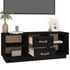 Kép 5/10 - Fekete tömör fenyőfa TV-szekrény 100x34x40 cm