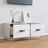 Kép 3/10 - Fehér tömör fenyőfa TV-szekrény 80 x 34 x 35 cm