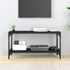 Kép 3/9 - Fekete szerelt fa és acél TV-szekrény 80 x 33 x 41 cm