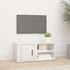 Kép 1/11 - Fehér magasfényű szerelt fa TV-szekrény 80x31,5x36 cm