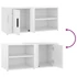 Kép 10/11 - 2 db magasfényű fehér szerelt fa TV-szekrény 80x31,5x36 cm