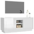 Kép 4/10 - Fehér magasfényű szerelt fa TV-szekrény 102x35x45 cm