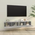 Kép 3/9 - 2 db szürke -tölgyszín szerelt fa fali TV-szekrény 100x30x30 cm