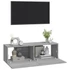 Kép 4/9 - 2 db szürke -tölgyszín szerelt fa fali TV-szekrény 100x30x30 cm