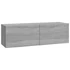 Kép 5/9 - 2 db szürke -tölgyszín szerelt fa fali TV-szekrény 100x30x30 cm