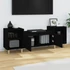 Kép 4/11 - Fekete szerelt fa TV-szekrény 160x35x55 cm