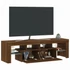 Kép 7/11 - Barna tölgyszínű TV-szekrény LED-lámpákkal 140 x 36,5 x 40 cm